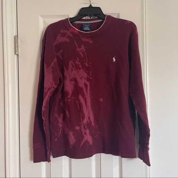 Vintage Boho Polo Ralph Lauren Custom Reverse Dyes Bleached Thermal SZ L - Picture 3 of 6